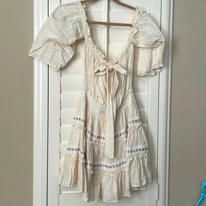 Misa flowy linen dress with embellishments